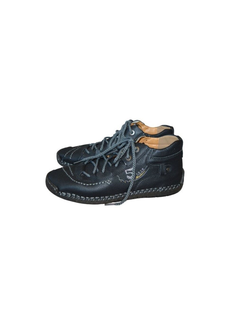 Black Ankle Chukka Boots Leather Hiking Sport Athleisure Women 8 Men's 6 (38)